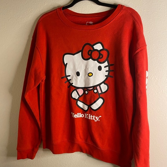Hello Kitty Tops - Sanrio Hello Kitty Vibrant Red Sweatshirt sz L.